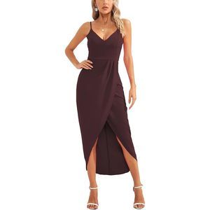 Wine Red V NeckMaxi Spaghetti Straps Cocktail Party Dresses | Large | NWT